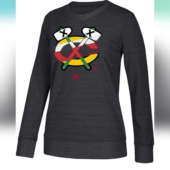 Adidas Chicago Blackhawks Gray Sweatshirt Womens Small - Picture 2 of 9
